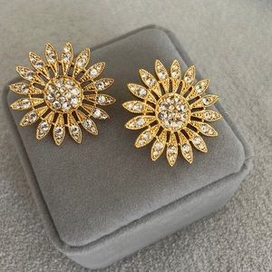Sunburst or sunflower pierced earrings